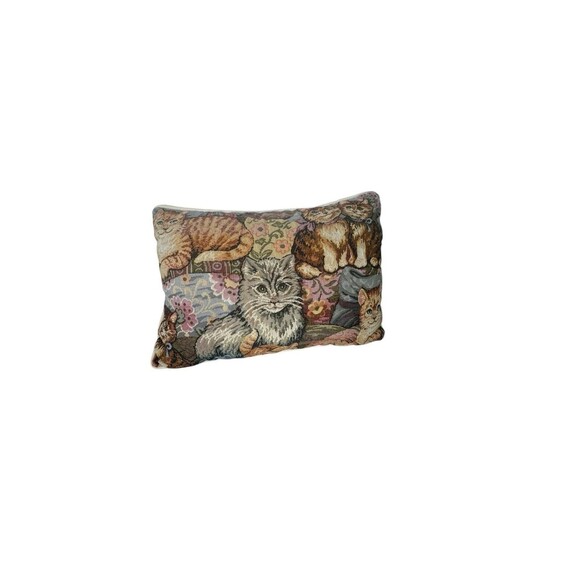 Tapestry Cat Cats Decorative Throw Pillow 16” X 11” Cat Lover- Fast Shipping - Picture 12 of 12